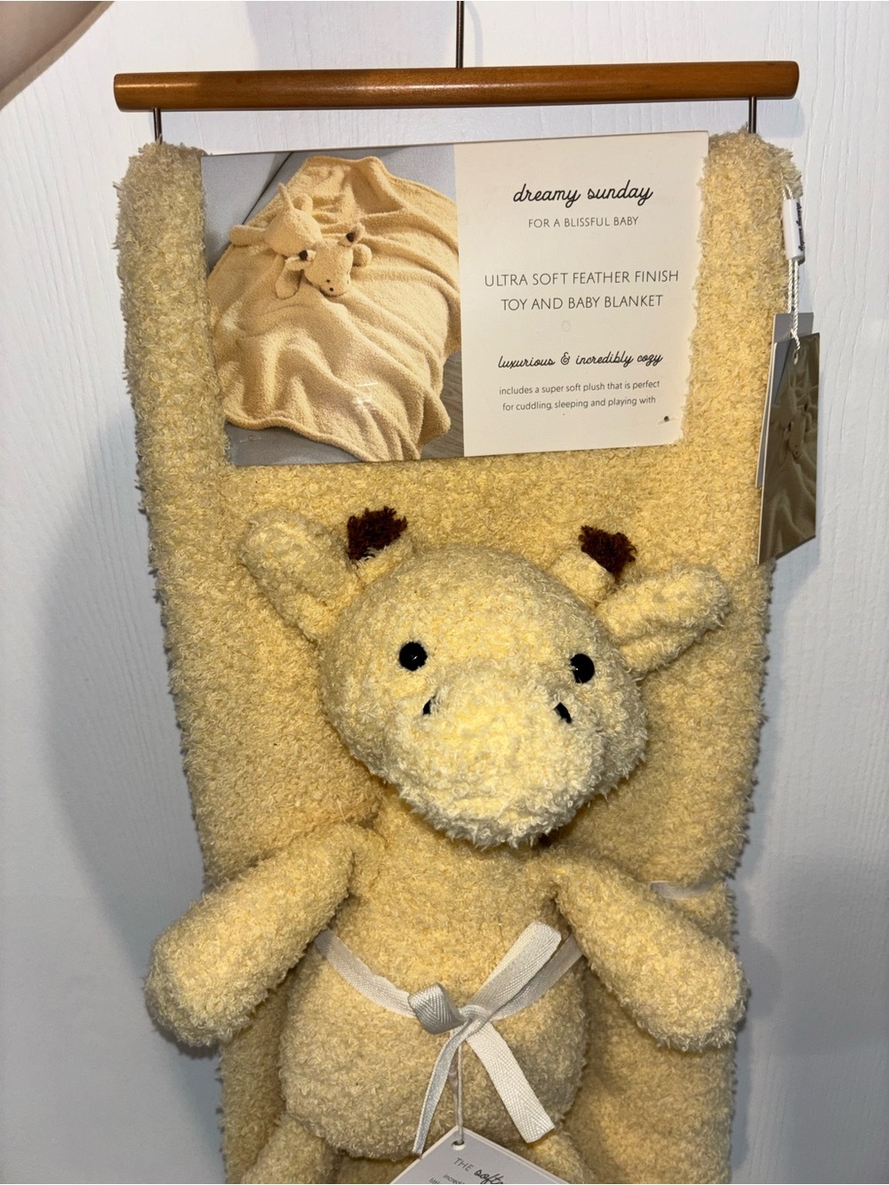 Yellow Plush Baby Blanket and Giraffe